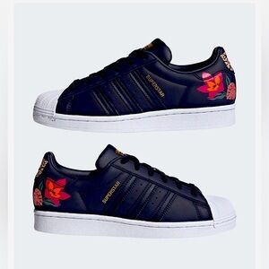 Adidas Superstar Black Floral Sneakers